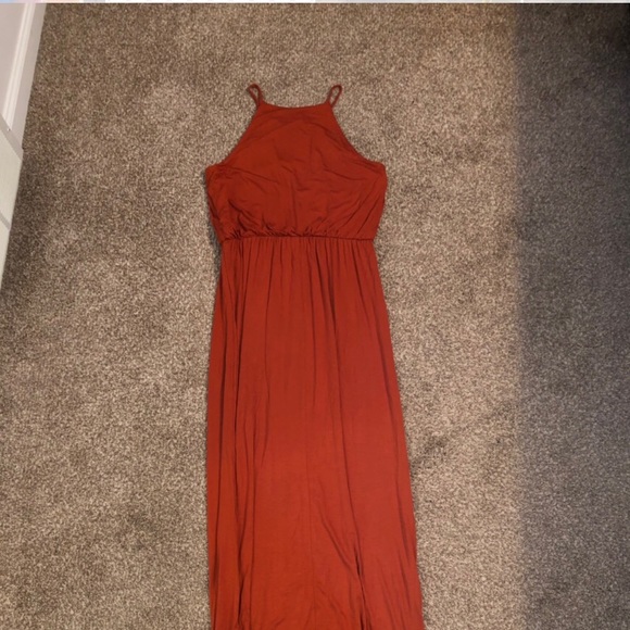 forever 21 orange maxi dress